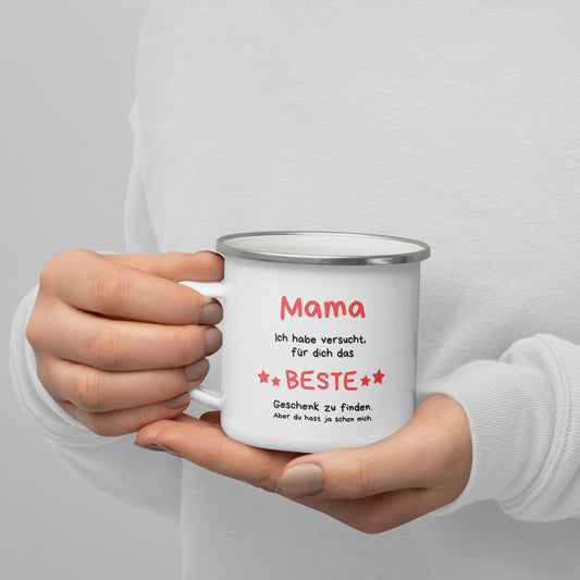 Emailletasse, Emaille, Tasse, Becher, Mutter, Muttertag, Muttertagsgeschenk